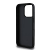 Guess iPhone 16 Pro Max - Hot Stamp 4G Pattern Triangle Metal Logo - Σκληρή Θήκη με Επένδυση Συνθετικού Δέρματος και Πλαίσιο Σιλικόνης - Black - GUHCP16XPGP4STRK