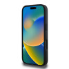 Guess iPhone 16 Pro Max - Hot Stamp 4G Pattern Triangle Metal Logo - Σκληρή Θήκη με Επένδυση Συνθετικού Δέρματος και Πλαίσιο Σιλικόνης - Black - GUHCP16XPGP4STRK