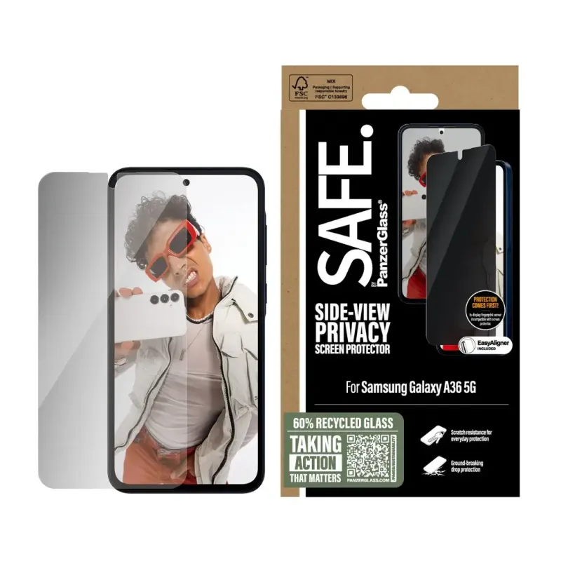 SAFE by PanzerGlass Samsung Galaxy A36 5G Privacy Ultra-Wide Fit Full Screen Αντιχαρακτικό Γυαλί Οθόνης - Black