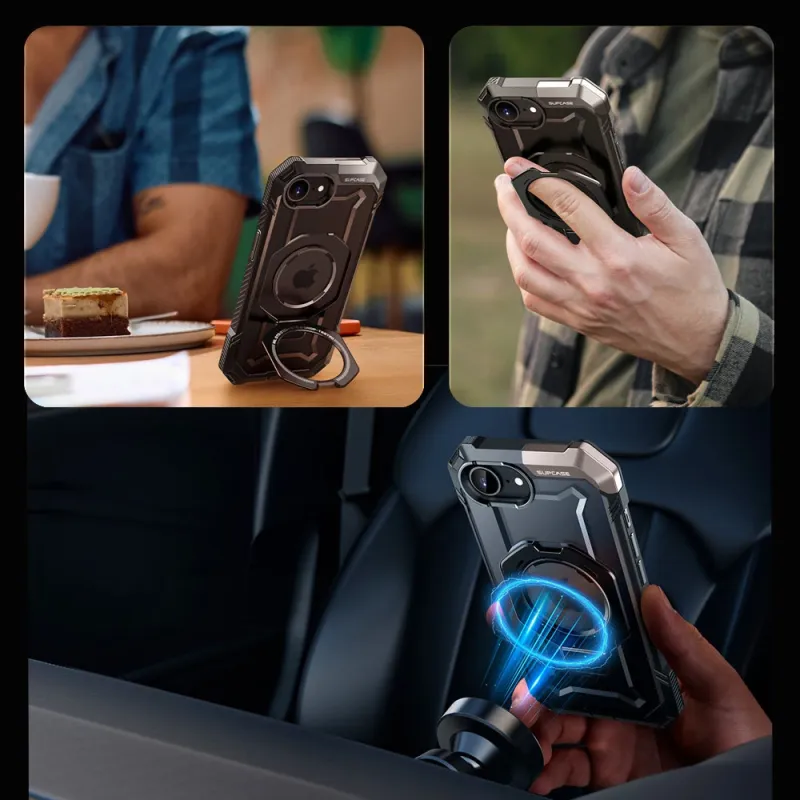Supcase iPhone 16e UB Grip Mag Σκληρή Θήκη με MagSafe και Stand - Black Supcase iPhone 16e UB Grip Mag Σκληρή Θήκη με MagSafe και Stand - Black