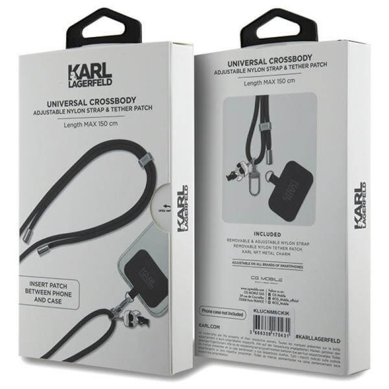 Karl Lagerfeld CBDY Cord - Universal Λουράκι για Θήκη Κινητού - Black Karl Lagerfeld CBDY Cord - Universal Λουράκι για Θήκη Κινητού - Black