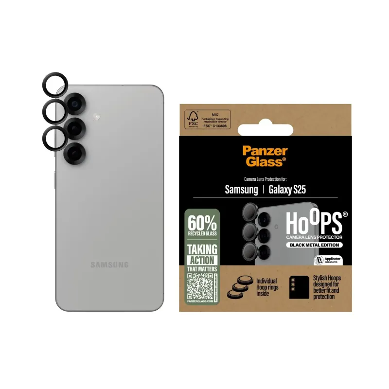 PanzerGlass Samsung Galaxy S25 Hoops Camera Lens Protector Αντιχαρακτικό Γυαλί για την Κάμερα - Black PanzerGlass Samsung Galaxy S25 Hoops Camera Lens Protector Αντιχαρακτικό Γυαλί για την Κάμερα - Black