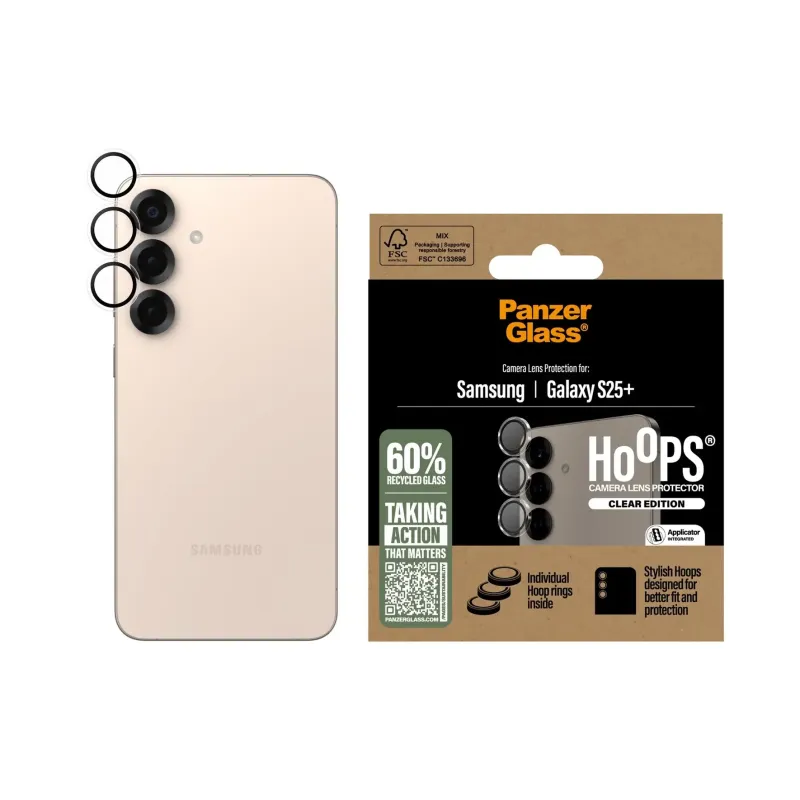 PanzerGlass Samsung Galaxy S25 Plus Hoops Camera Lens Protector Αντιχαρακτικό Γυαλί για την Κάμερα - Διάφανο