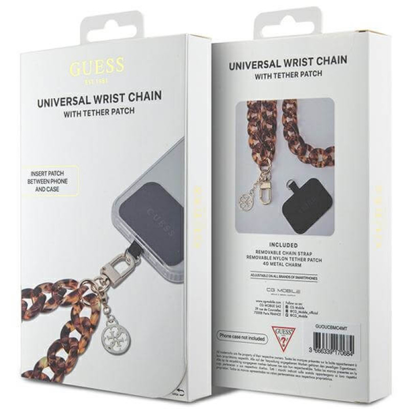 Guess Universal Big Hand Strap - Acetate Acrylic 4G Charm - Αλυσίδα Καρπού για Θήκη Κινητού - Gold / Bronze - GUOUCBMC4MT Guess Universal Big Hand Strap - Acetate Acrylic 4G Charm - Αλυσίδα Καρπού για Θήκη Κινητού - Gold / Bronze - GUOUCBMC4MT