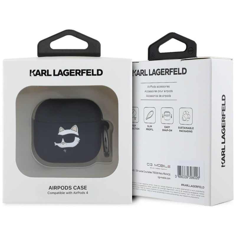 Karl Lagerfeld AirPods 4 Θήκη Σιλικόνης - Silicone Choupette Head 3D - Black Karl Lagerfeld AirPods 4 Θήκη Σιλικόνης - Silicone Choupette Head 3D - Black