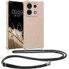 KW Xiaomi Redmi Note 13 Pro 5G / Poco X6 5G Θήκη Σιλικόνης TPU με Λουράκι - Cream