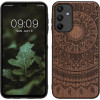 KW Samsung Galaxy A15 4G / A15 5G Θήκη από Φυσικό Ξύλο - Design Indian Sun - Dark Brown