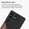 KW Samsung Galaxy S25 Ultra Θήκη από Φυσικό Ξύλο και Carbon - Dark Brown / Black