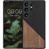 KW Samsung Galaxy S25 Ultra Θήκη από Φυσικό Ξύλο και Carbon - Dark Brown / Black