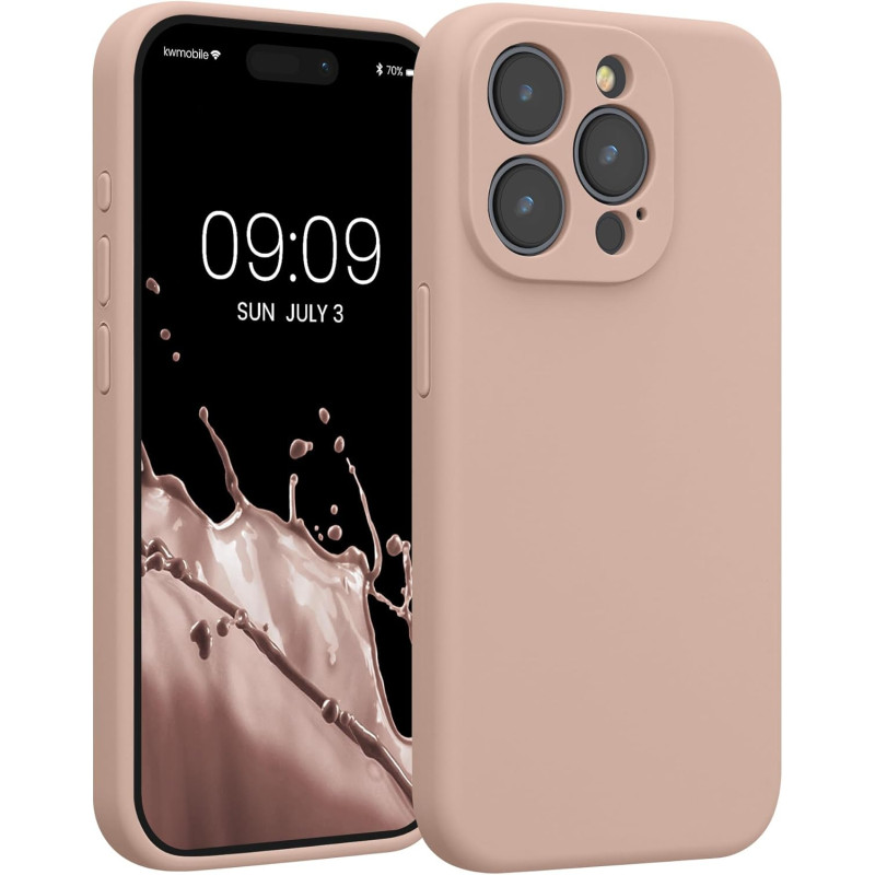 KW iPhone 15 Pro Θήκη Σιλικόνης Rubberized TPU - Dusky Pink