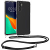 KW Samsung Galaxy A25 5G Θήκη Σιλικόνης TPU με Λουράκι - Διάφανη / Black