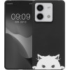 KW Xiaomi Redmi Note 13 5G Λεπτή Θήκη Σιλικόνης TPU - Design Curious Cat - Black / White