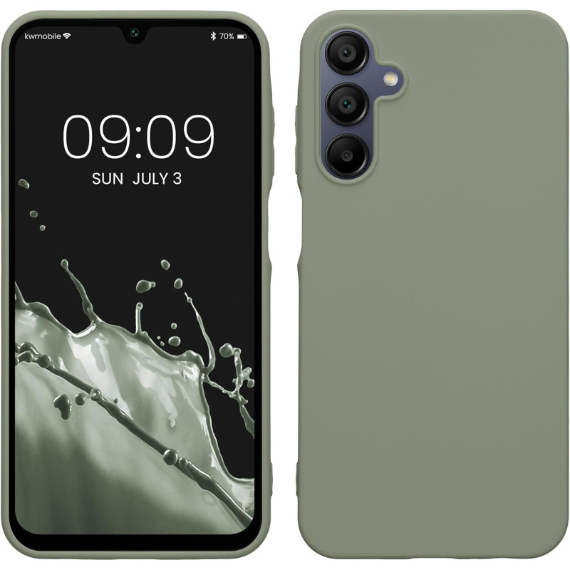 KW Samsung Galaxy A15 4G / A15 5G Λεπτή Θήκη Σιλικόνης TPU - Grey Green