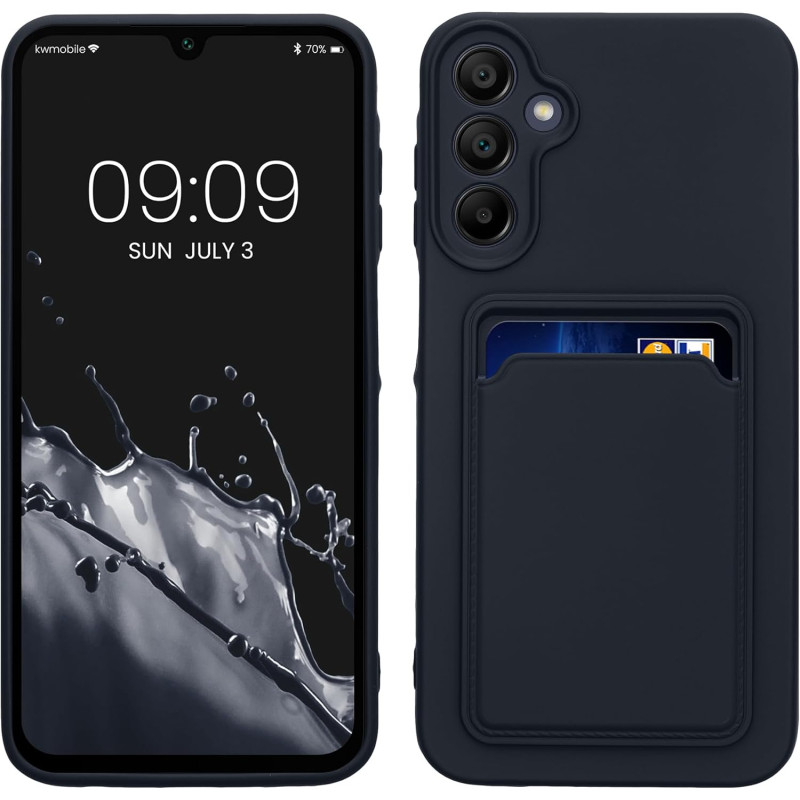 KW Samsung Galaxy A15 4G / A15 5G Θήκη Σιλικόνης TPU με Υποδοχή για Κάρτα - Dark Blue