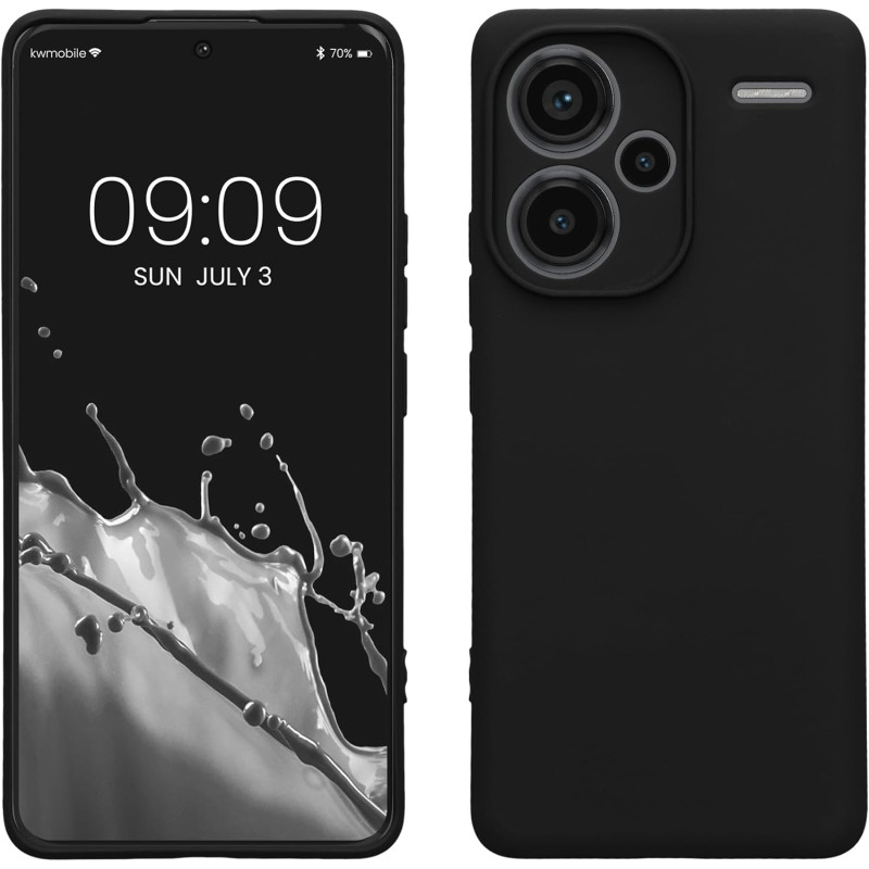 KW Xiaomi Redmi Note 13 Pro+ 5G Λεπτή Θήκη Σιλικόνης Rubberized TPU - Black