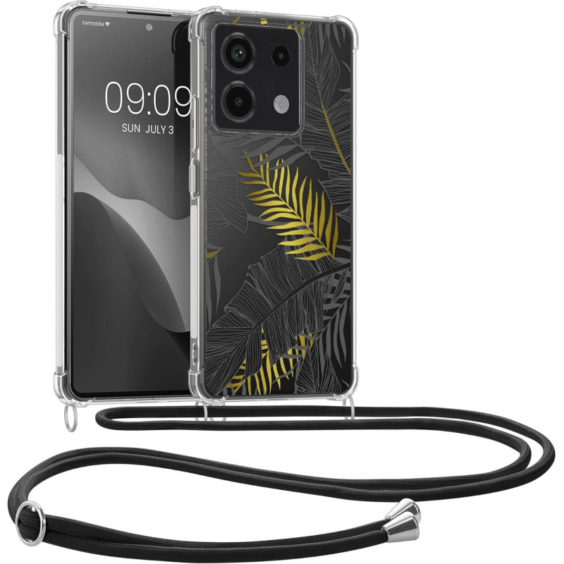 KW Xiaomi Redmi Note 13 4G Θήκη Σιλικόνης TPU με Λουράκι - Design Jungle - Yellow / Grey / Διάφανη