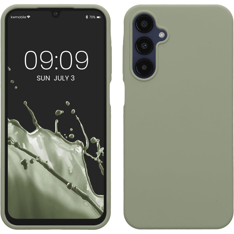 KW Samsung Galaxy A25 5G Θήκη Σιλικόνης Rubberized TPU - Grey Green