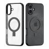 Dux Ducis iPhone 16 Aimo Series MagSafe Magnetic Stand Σκληρή Θήκη με Πλαίσιο Σιλικόνης και MagSafe - Black