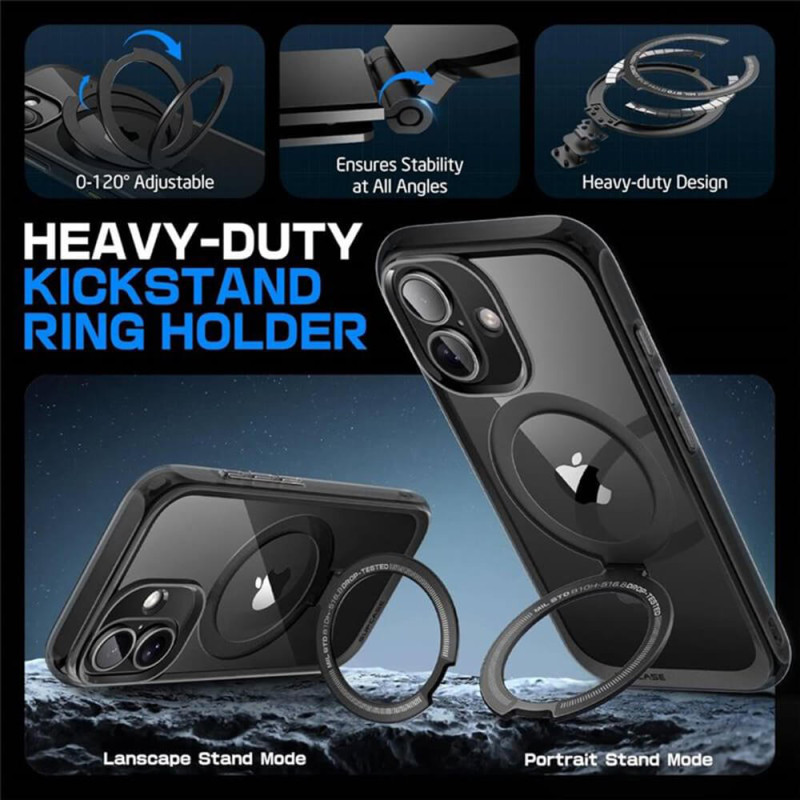 Supcase iPhone 16 - Unicorn Beetle MagStand MagSafe Σκληρή Θήκη - Frost Black Supcase iPhone 16 - Unicorn Beetle MagStand MagSafe Σκληρή Θήκη - Frost Black