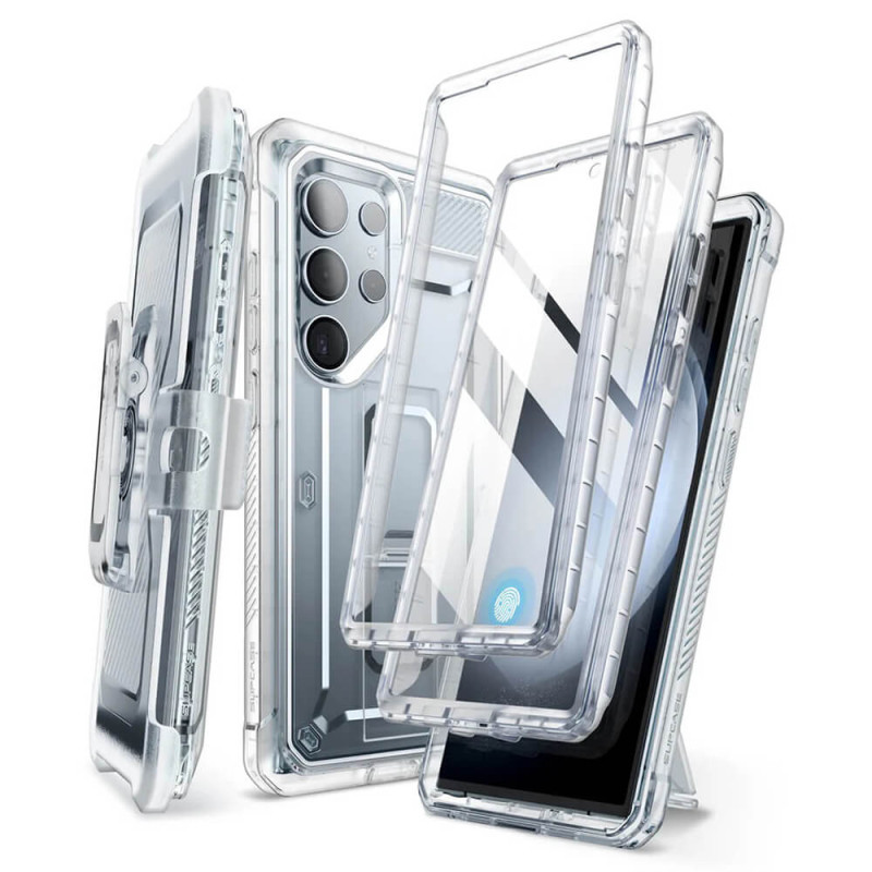 Supcase Samsung Galaxy S25 Ultra Unicorn Beetle Pro Σκληρή Θήκη με Προστασία Οθόνης και Stand - Διάφανη