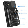 Techsuit Samsung Galaxy S25 - CamShield - Σκληρή Θήκη με Προστασία Καμερών και Δαχτυλίδι Συγκράτησης - Black