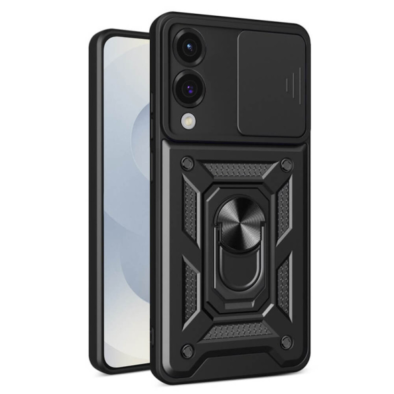 Techsuit Samsung Galaxy S25 Edge - CamShield - Σκληρή Θήκη με Προστασία Καμερών και Δαχτυλίδι Συγκράτησης - Black