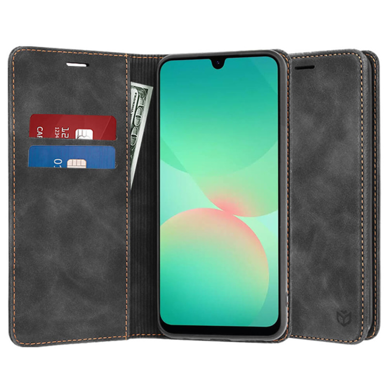 Techsuit Samsung Galaxy A26 5G - Confy Cover - Θήκη Πορτοφόλι από Δερματίνη με Stand - Black
