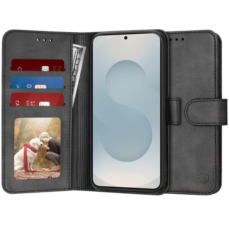 Techsuit Samsung Galaxy S25 Edge - Diary Book - Θήκη Πορτοφόλι από Δερματίνη με Stand - Black