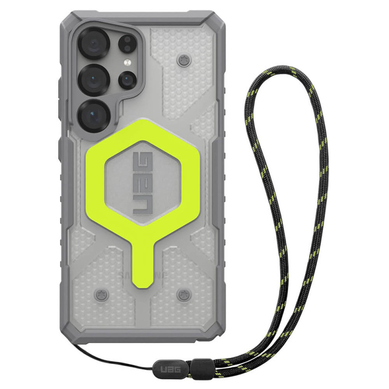 UAG Samsung Galaxy S25 Ultra Pathfinder Clear MagSafe Σκληρή Θήκη με MagSafe και Λουράκι - Active Neon Lanyard UAG Samsung Galaxy S25 Ultra Pathfinder Clear MagSafe Σκληρή Θήκη με MagSafe και Λουράκι - Active Neon Lanyard