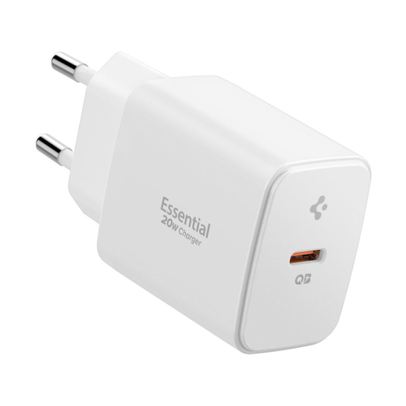 Spigen Essential EE201EU 20W Οικιακός Φορτιστής Γρήγορης Φόρτισης με Θύρα Type-C - White