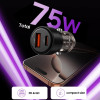 TECH-PROTECT CC03 PD75W Φορτιστής Αυτοκινήτου Γρήγορης Φόρτισης με 1 Θύρα Type-C και 1 Θύρα USB - Black