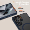 Tech-Protect Samsung Galaxy S25 Ultra MagMat Σκληρή Θήκη με Πλαίσιο Σιλικόνης και MagSafe - Matte Navy / Ημιδιάφανη