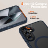 Tech-Protect Samsung Galaxy S25 MagMat Σκληρή Θήκη με Πλαίσιο Σιλικόνης και MagSafe - Matte Navy / Ημιδιάφανη