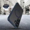 Tech-Protect Samsung Galaxy S25 MagMat Σκληρή Θήκη με Πλαίσιο Σιλικόνης και MagSafe - Matte Navy / Ημιδιάφανη