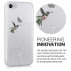 KW iPhone SE 2022 / SE 2020 / 7 / 8 Θήκη Σιλικόνης TPU Design Hummingbird Flower - White / Green - Διάφανη - 39466.31