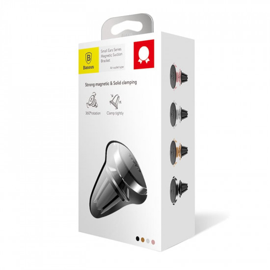 Baseus Small Ears Series Air Vent Magnetic Car Mount Holder for Smartphones / iPhones - Μαγνητική Βάση Αυτοκινήτου Αεραγωγού - Black - SUER-A01