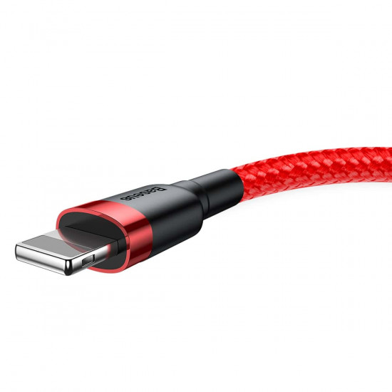 Baseus Kevlar Lightning Quick Charge Cable - Υψηλής Ταχύτητας Καλώδιο Lightning Γρήγορης Φόρτισης 2.4A 1M - Red - CALKLF-B09