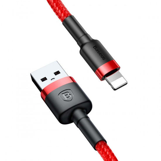 Baseus Kevlar Lightning Quick Charge Cable - Υψηλής Ταχύτητας Καλώδιο Lightning Γρήγορης Φόρτισης 2.4A 1M - Red - CALKLF-B09