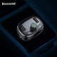 Baseus S-09 T Typed για Αναπαραγωγή Μουσικής / Handsfree Κλήσεις / Φόρτιση Κινητών στο Αυτοκίνητο - Car MP3 Audio Player Bluetooth Car Kit FM Transmitter Handsfree Calling 5V 3.4A Dual USB Car Charger - Black - CCALL-TM01