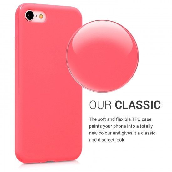 KW iPhone SE 2022 / SE 2020 / 7 / 8 Θήκη Σιλικόνης TPU - Neon Coral Matt - 39458.103