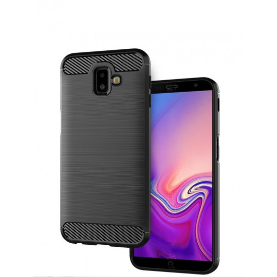 OEM Samsung Galaxy J6 Plus 2018 Θήκη Rugged Carbon TPU - Black