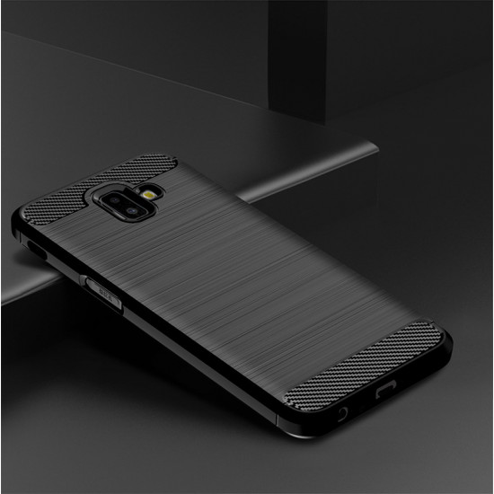 OEM Samsung Galaxy J6 Plus 2018 Θήκη Rugged Carbon TPU - Black