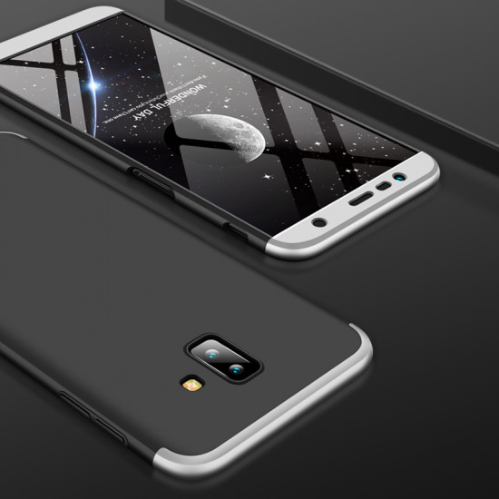 GKK Samsung Galaxy J6 Plus 2018 Θήκη 360 Full Body - Black / Silver