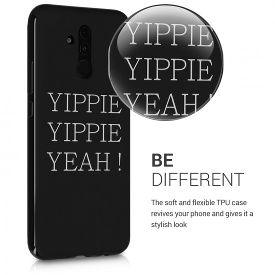 KW Huawei Mate 20 Lite Θήκη Σιλικόνης TPU Design Yippie Yippie Yeah - Black / White - 47004.01