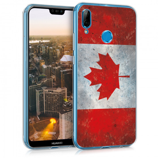 KW Huawei P20 Lite Θήκη Σιλικόνης TPU Design Canadian Flag - Red / White - 44889.31