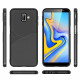 OEM Samsung Galaxy J6 Plus 2018 Θήκη Σιλικόνης TPU με Δερμάτινη Όψη Luxury Leather - Black