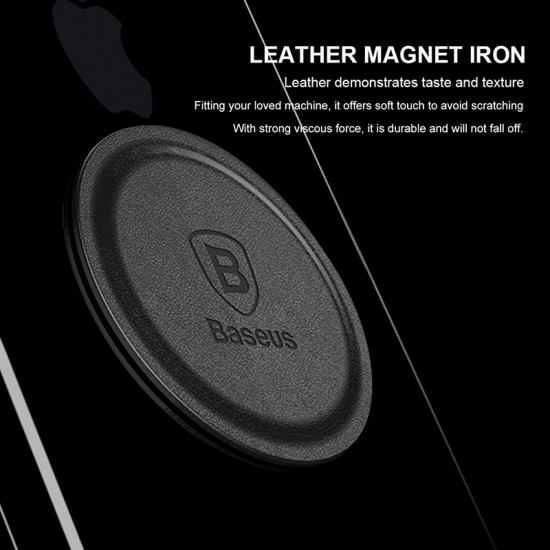 Baseus Magnet Iron Suit - Μεταλλικές Πλακέτες με Αυτοκόλλητο για Μαγνητικές Βάσεις Αυτοκινήτου - Silver - ACDR-A0S