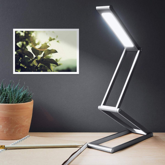 KW LED Folding Desk Lamp Επαναφορτιζόμενο Αναδιπλούμενο Μεταλλικό Φωτιστικό με καλώδιο Micro USB - Anthracite - 45535.73