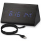 Kwmobile Digital Alarm LED Clock - Ψηφιακό Επιτραπέζιο Ρολόι και Ξυπνητήρι - Black - Blue LED - 40795