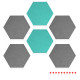 Navaris Hexagon Felt Memo Boards - Σετ με 6 Πλαίσια Ανακοινώσεων και Πινέζες - Grey - Turquoise - 46230.01